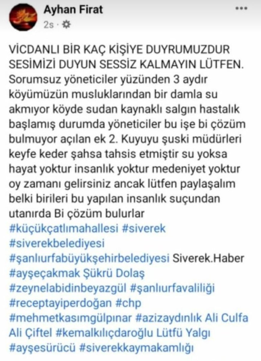 ismet_aycan's tweet photo. Su varsa hayat var diyen bir başkan düşünün 5 aydır köyünde su olmayan vatandaşın halinden habersiz. Burası Afrik değil şanlıurfa nın siverek ilçesine bağlı küçük çatlı mahallesi burda hayat 5 aydan beri yoktur
@zabeyazgul  @aysecakmak63.@RTErdogan  @mkasimgulpinar @sanliurfabld https://t.co/TC2yU7178c
