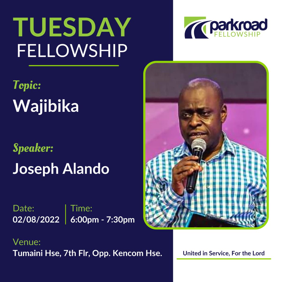 parkroadf's tweet photo. Praise God!
We would like to invite you for our Fellowship this Tuesday IN-PERSON as we share on the topic #Wajibika. Joseph Alando will be ministering to us.
We will be gathering for fellowship on the 7th Floor, Tumaini House, Opposite Kencom House from 6:00 pm to 7:30 pm. https://t.co/PJ2DbUz96I