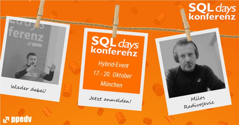 MilosSQL's tweet image. ich freue mich sehr auf die SQL Days 2022 hybride Konferenz in Erding. Ich hoffe, dass die meisten Sprecher und Teilnehmer vor Ort sein werden.
sqldays.net/22/ #SQLServer #SQLDays #Erding #ppedv