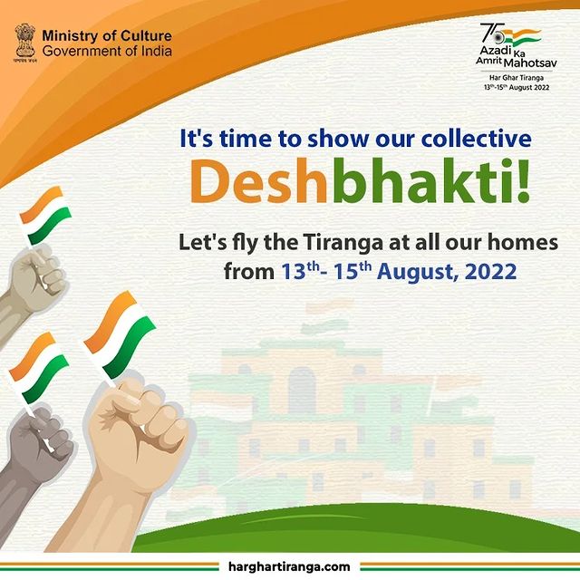 DeshBhakti!!💯🙏
Let's fly the Tiranga at all our home's from 13th-15th August,2022
#HarGharMeTiranga 🇮🇳
#HarGharTirangaCampaign 
#AzadiKaAmritMahotsav 
<a href="/PMOIndia/">PMO India</a> <a href="/narendramodi/">Narendra Modi</a> <a href="/rashtrapatibhvn/">President of India</a>