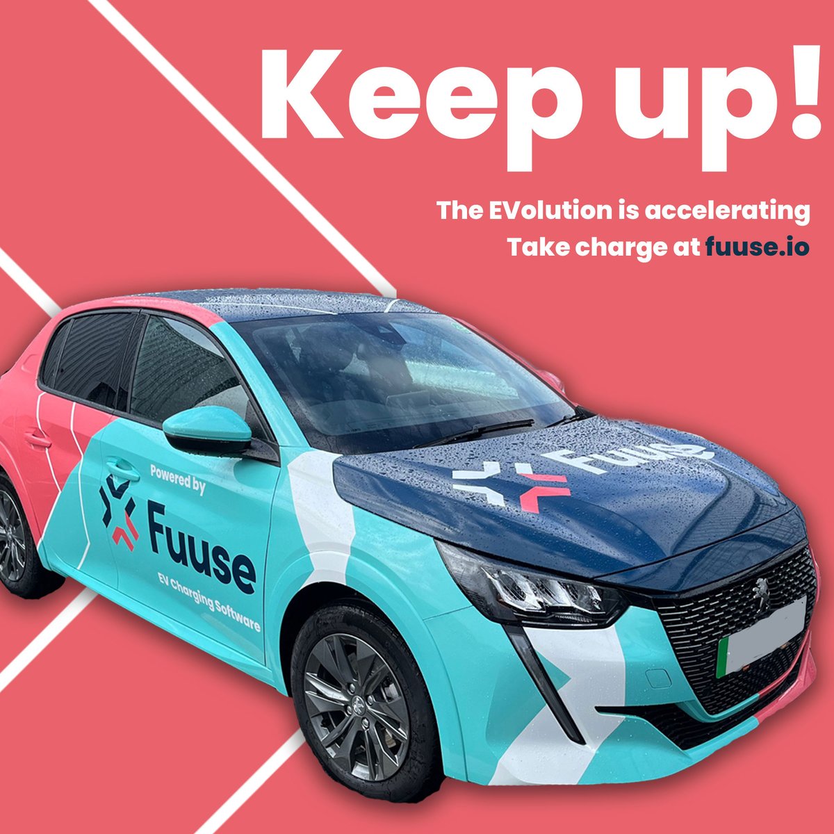 Fuuseio's tweet photo. Subtle... 👀

Our new ride has arrived!  Keep your eyes peeled for this nifty little number scooting it's way around the UK. 🚗⚡

Thanks Tom Kidd for the low key design and great wrapping by @auto_wrap_manc! 😉  We LOVE it!
#electricvehicle #electriccars #brandedcar #carwrap https://t.co/wRAN5QUfFA