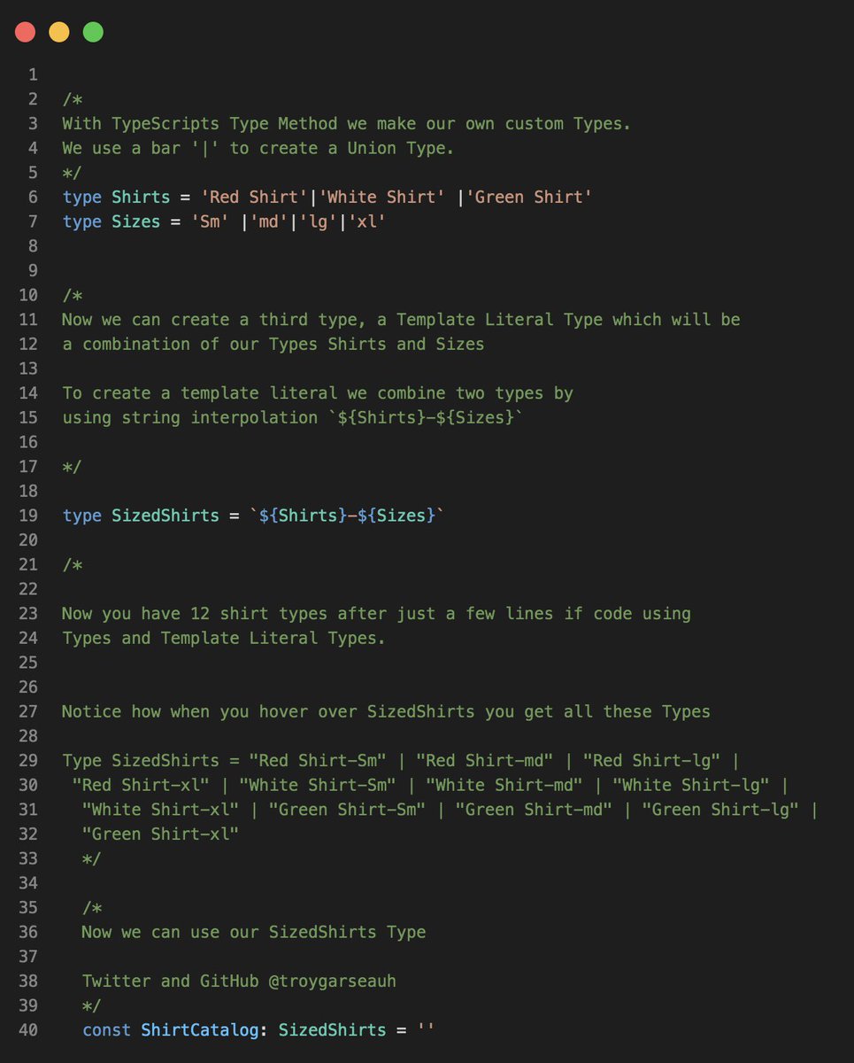 TroyGarseauh's tweet image. What I learned on Day 10 of #100DaysOfCode

How to efficiently make Type combinations in TypeScript⁉️