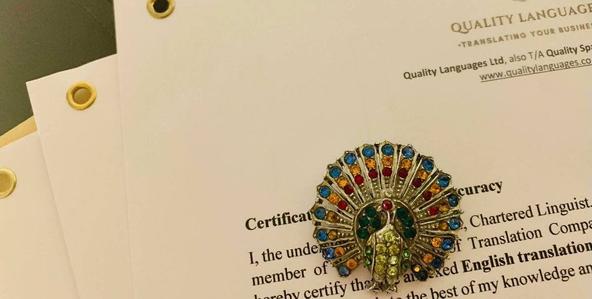 Our latest batch of #CertifiedTranslations is ready for posting, guarded by our little #Corsham peacock