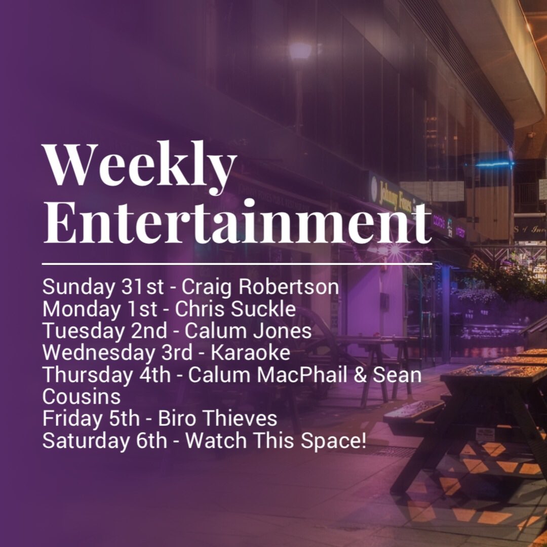 Live music every night with our always popular Wednesday karaoke thrown in! #johnnyfoxes 🦊