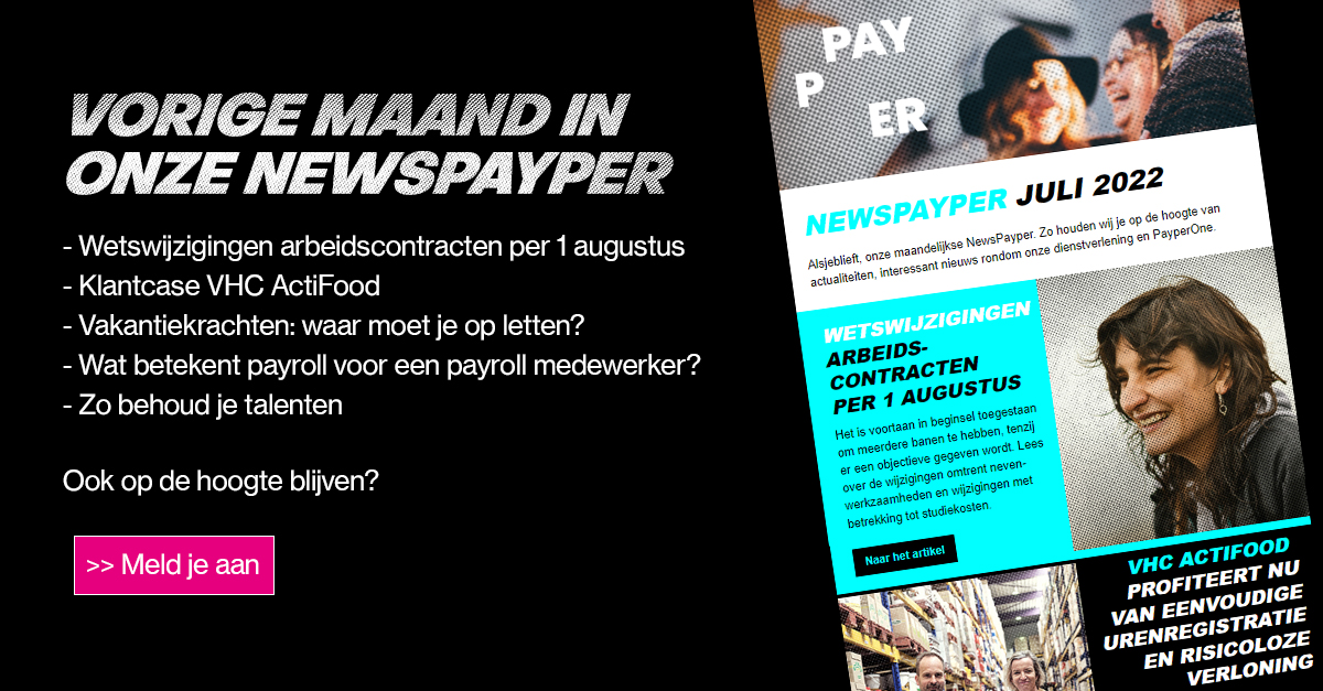 Payper_hrm's tweet photo. Wil jij ook automatisch op de hoogte worden gehouden van de belangrijkste ontwikkelingen op het gebied van HR? Schrijf je in en ontvang onze NewsPayper van deze maand automatisch in je mailbox.
https://t.co/BKBy5NJMzJ

#nieuwsbrief #hrm #NewsPayper #kortenbondig https://t.co/wLCIuPAdCt