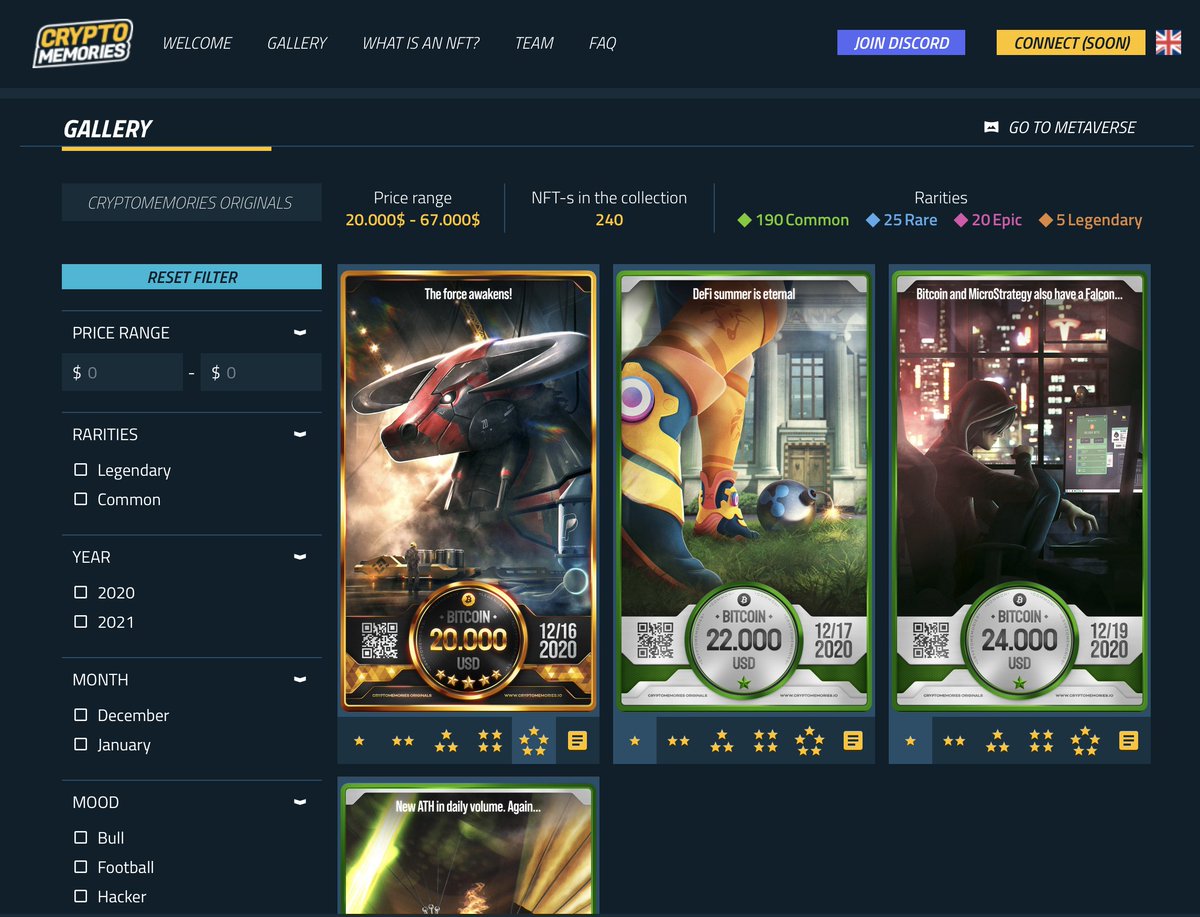 cryptomemories's tweet photo. 1) Finalizing the CryptoMemories web #gallery. We will have a cool #NFT gallery that is getting the attributes and images from the blockchain and these data will be filterable to find your best crypto memories. #SOL #SOLANA https://t.co/O0mfqPloMc