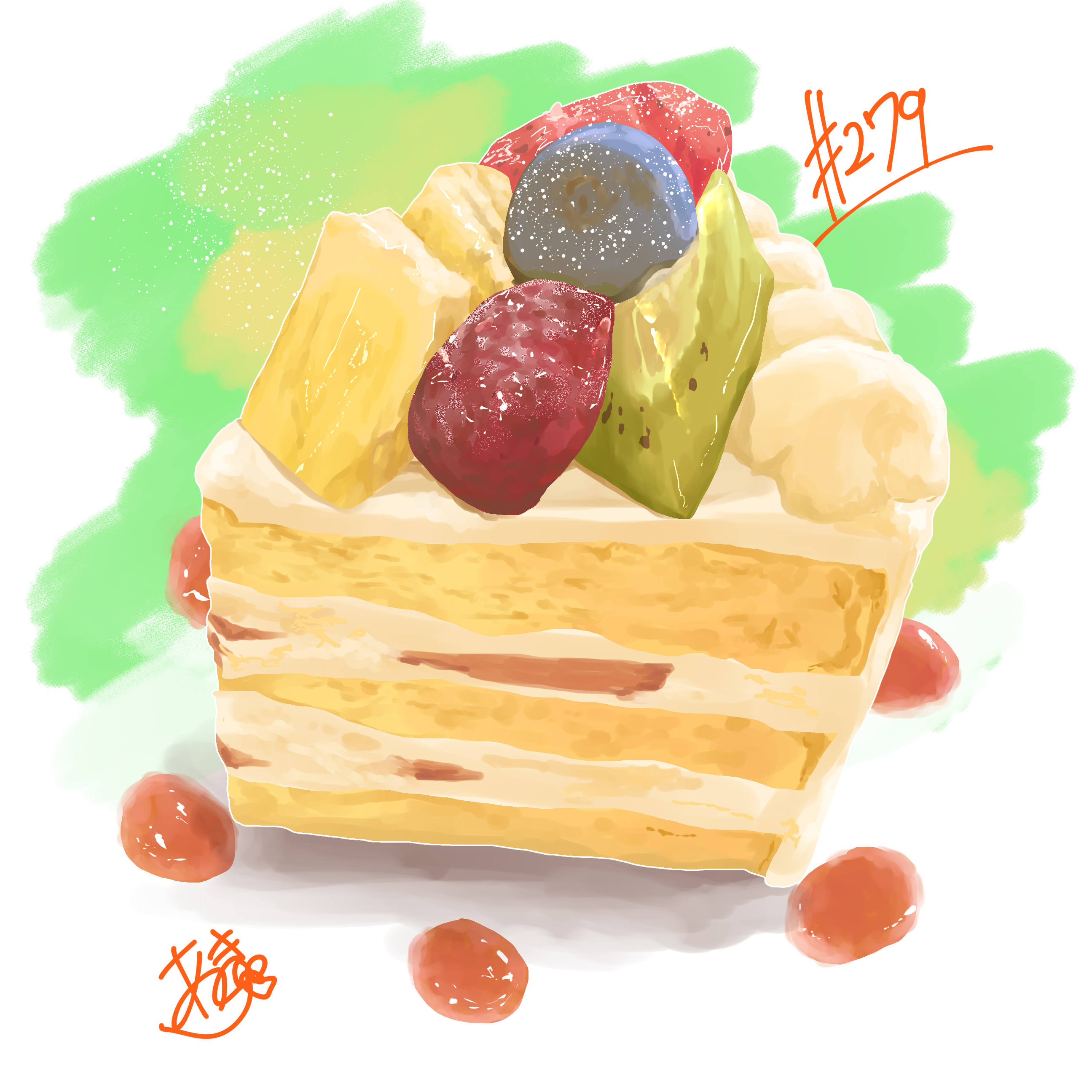 亜樹 デザフェス56両日 A3 食べ物イラスト 279枚目 フルーツケーキ イラスト好きと繋がりたい 絵描きさんと繋がりたい T Co Rkn9sytpwx Twitter