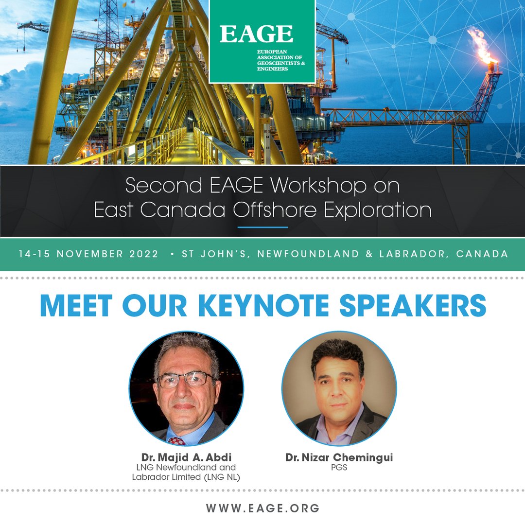 📢 Our very own Dr. Majid A. Abdi, LNG NL’s Executive Vice President of Engineering &amp; Chief Technology Officer (CTO) will be a keynote speaker at <a href="/EAGE_Global/">EAGE</a>'s 2nd Workshop on East Canada Offshore Exploration, taking place Nov 14-15 in St. John’s, NL!

bit.ly/3Jn3Iz5