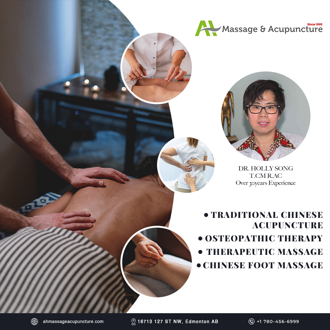 MassageAh's tweet photo. AH Massage &amp; Acupuncture is specialized in traditional acupuncture, Therapeutic massage, and Manual Osteopathy in North Edmonton. Visit https://t.co/ZwNrPrafyh or call us at 780-456-6999. https://t.co/5X2jvDoYs9