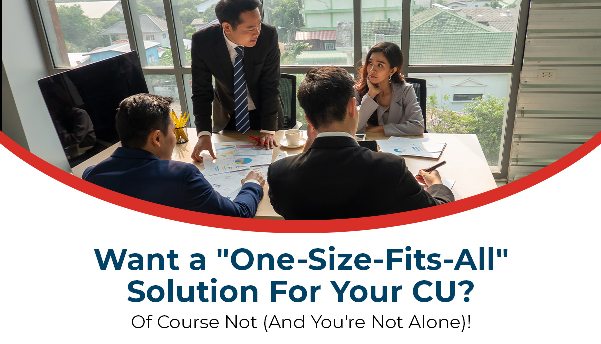 Looking for a "one-size-fits-all" solution for your #CreditUnion? Of course not, &amp; you're not alone!

That's why we work side-by-side with our member #CreditUnions to develop flexible programs that focus specifically on meeting your members' needs. bit.ly/33kwDTL