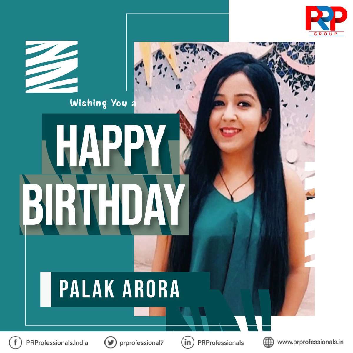prprofessional7's tweet photo. PRP wishes #Palak_Arora a very #HappyBirthday! We wish you a wonderful year of good health, happiness, and success. Cheers!

#PRP #Happy_Birthday #Birthday #PRProfessionals #PRPTeam #PRPGroup #PRPCelebrates https://t.co/h1ySIEHF4J
