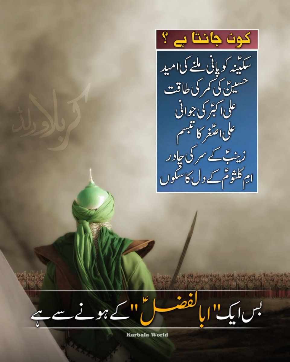 karbala_world's tweet photo. بس ایک "ابالفضلؑ" کے ہونے سے ہے🥺
#KarbalaWorld 
#YaAbbas
#AbbasAlamdar
#MolaAbbas
#SakhiAbbas https://t.co/6wEY5gbsqm