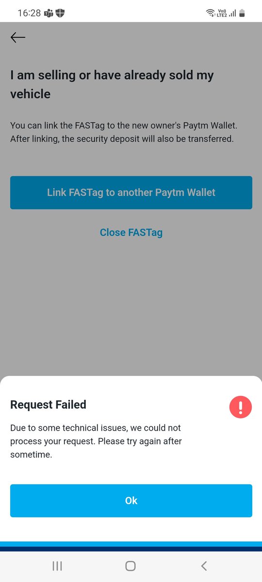 Tarun3011's tweet photo. @Paytmcare Hello Team,
I am unable to close the old fastag please look into this https://t.co/rdb5IVYkab