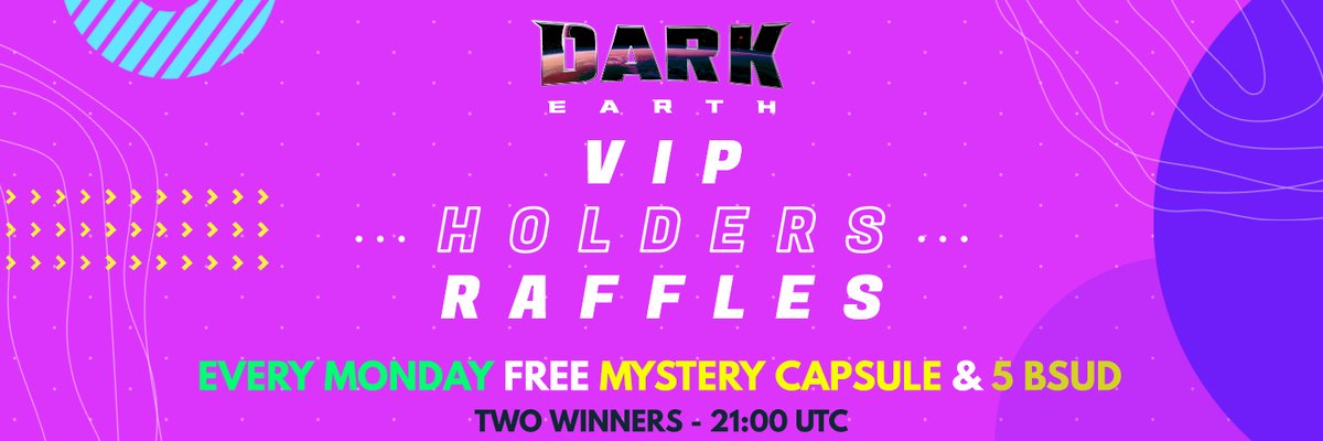 Dark Earth (@darkearthgame) on Twitter photo ๐๐ง๐ง๐๐ก๐ง๐๐ข๐ก ๐ฉ๐๐ฃ ๐๐ข๐๐๐๐ฅ๐ฆ!
EVERY MONDAY @ 21:00 UTC:
- Raffle of a Mystery Capsule.
- Raffle of 5 BSUD.
Have you a Faction Banner, MasterArt or KeyArt NFT?
โญThen you are a VIP Holder!โญ
Create a ticket in our Discord VIP-HOLDER to participate in the raffles! ๐๐ง๐ง๐๐ก๐ง๐๐ข๐ก ๐ฉ๐๐ฃ ๐๐ข๐๐๐๐ฅ๐ฆ!
EVERY MONDAY @ 21:00 UTC:
- Raffle of a Mystery Capsule.
- Raffle of 5 BSUD.
Have you a Faction Banner, MasterArt or KeyArt NFT?
โญThen you are a VIP Holder!โญ
Create a ticket in our Discord VIP-HOLDER to participate in the raffles!