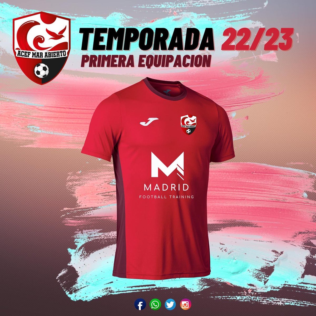 ACEFMarAbierto's tweet photo. Estas serán las nuevas equipaciones de @ACEFMarAbierto  para las próximas temporadas. ¿Que os parecen?  Esperemos que os gusten tanto como a nosotros. #todoalrojo https://t.co/3yCKRjTCk3