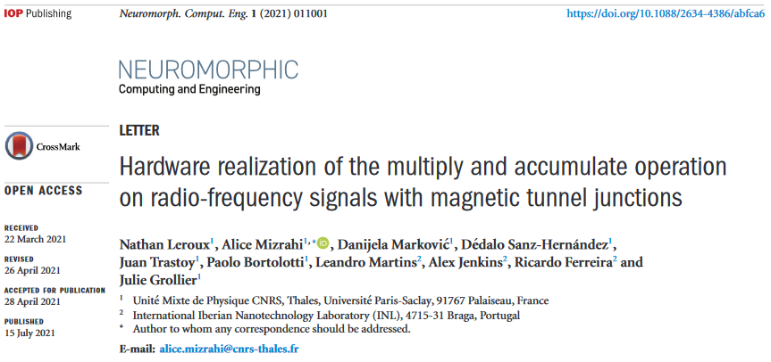 Our first Letter article,  on RF-signal classification by #MTJs employing #spintronics, was published over a year ago doi.org/10.1088/2634-4…. <a href="/JG_et_al/">JG et al</a> <a href="/INLnano/">INL</a> 

We've published another four since, and they're all still free to read 🔓
You can submit at mc04.manuscriptcentral.com/nce-iop