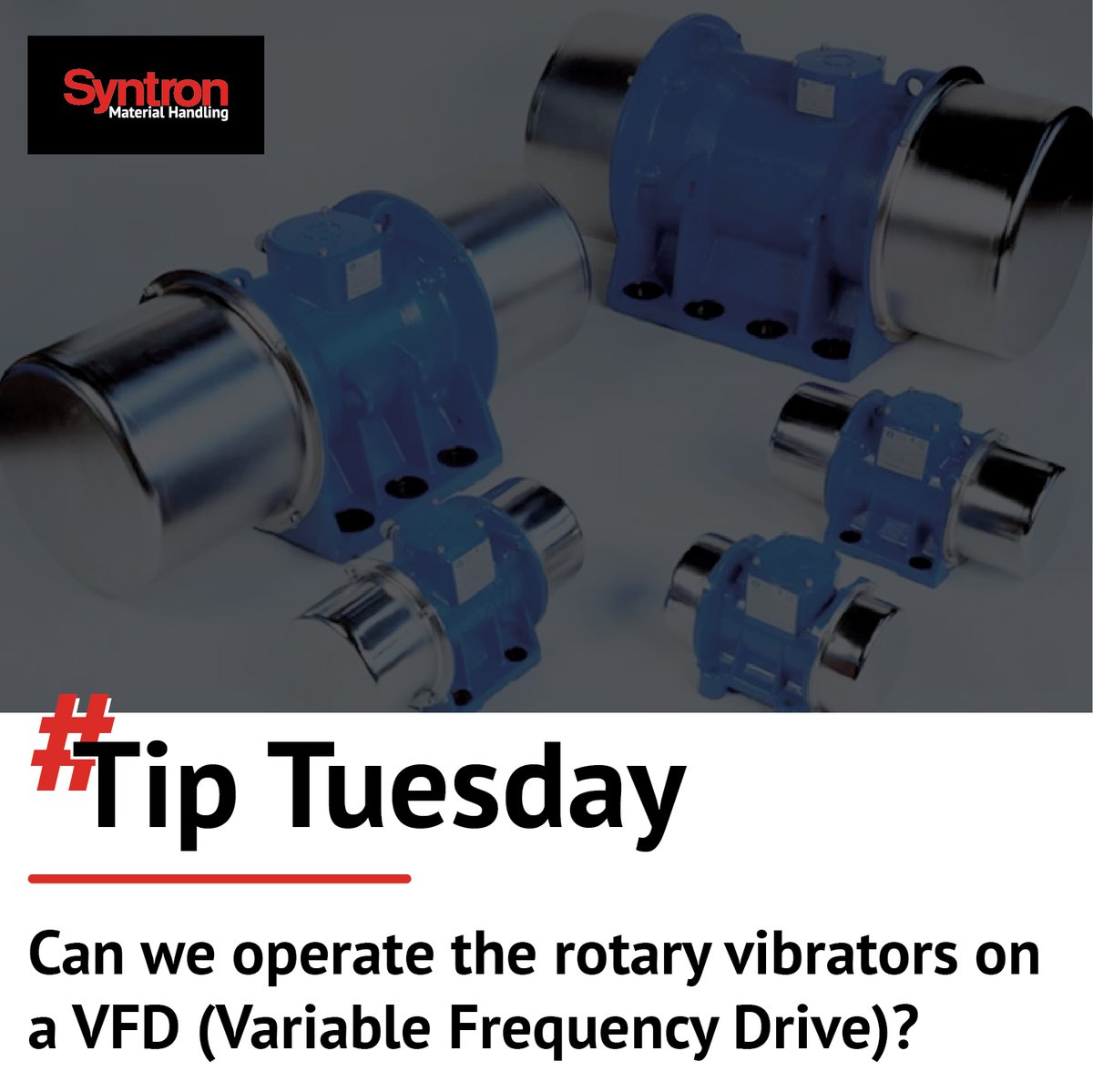 SyntronMH's tweet photo. Answer: 
Yes, but it still needs to be connected through an overload protected motor starter.

https://t.co/VIEdkLy3bb | 800.365.4898
#Syntron #SyntronMH #TipTuesday https://t.co/Z2CiCNMX7Q