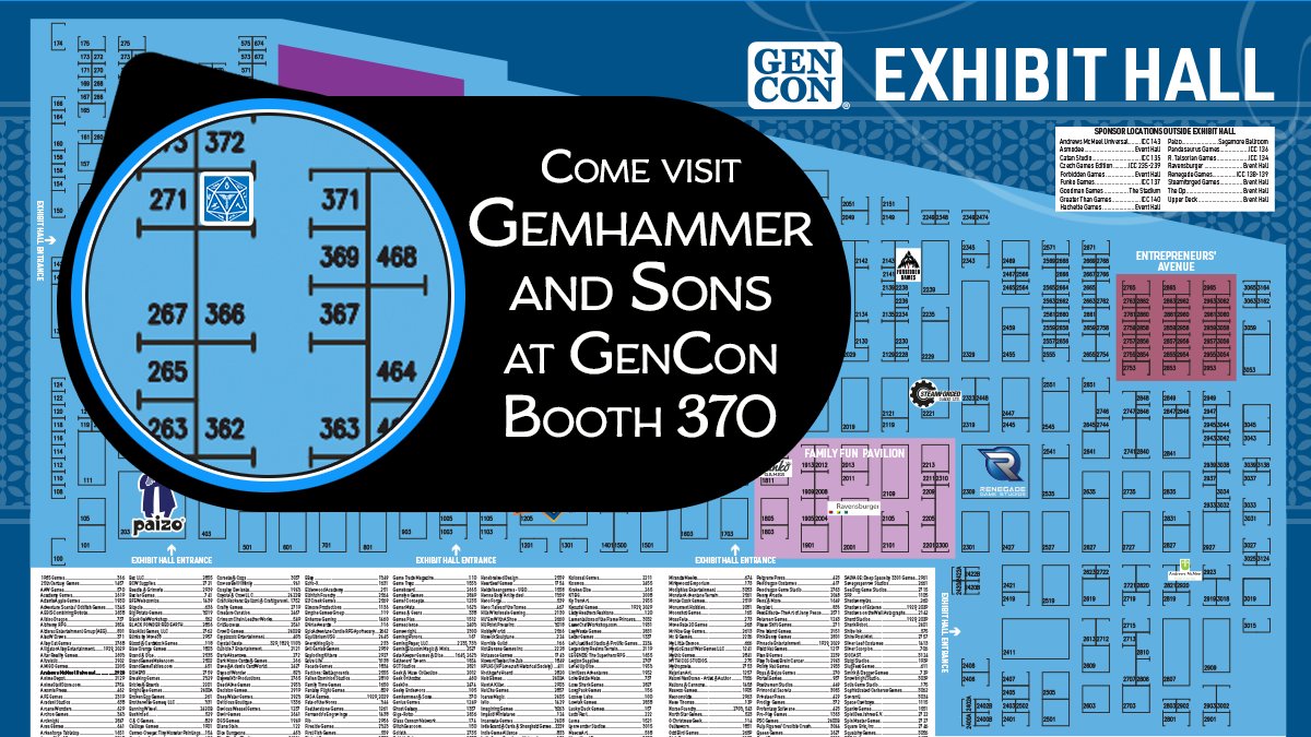 GemhammerGaming's tweet photo. Look out Indianapolis, we’re returning to #GenCon with a wanton disregard for wondrous item safety. Be sure to come visit us at booth 370!!
#conventions #gemhammer #ttrpg #dnd #dnd5e https://t.co/5OUGKuwOpj