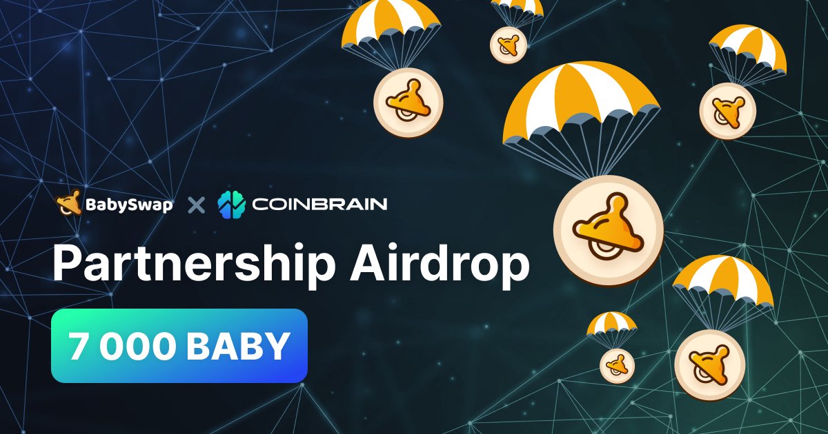 CoinBraincom's tweet image. 🔥 Happy to announce a new Partnership with @babyswap_bsc 🔥

▶️▶️▶️ 7 000 BABY Airdrop is falling! ◀️◀️◀️

Follow simple rules &amp;amp; win! 🪂
2-10 August / 200 random winners

1️⃣ Go to coinbrain.com/coins/0x53e562… 
2️⃣ Connect your wallet
3️⃣ Add BABY to your Watchlist