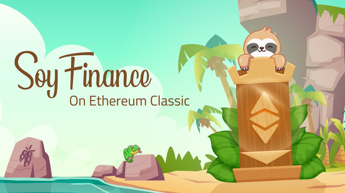 TheRealSloFi's tweet photo. Soy Finance goes Classic!

Soy Finance, the most secure #DeFi ecosystem is now live on #EthereumClassic the unstoppable blockchain 🚀

Ready for Yield Farming #ETCCommunity?
🌱https://t.co/WMEL7RsO8v

Or maybe start by learning more?
🦥https://t.co/YAhv3GJRi6 https://t.co/e5dx49n2DB