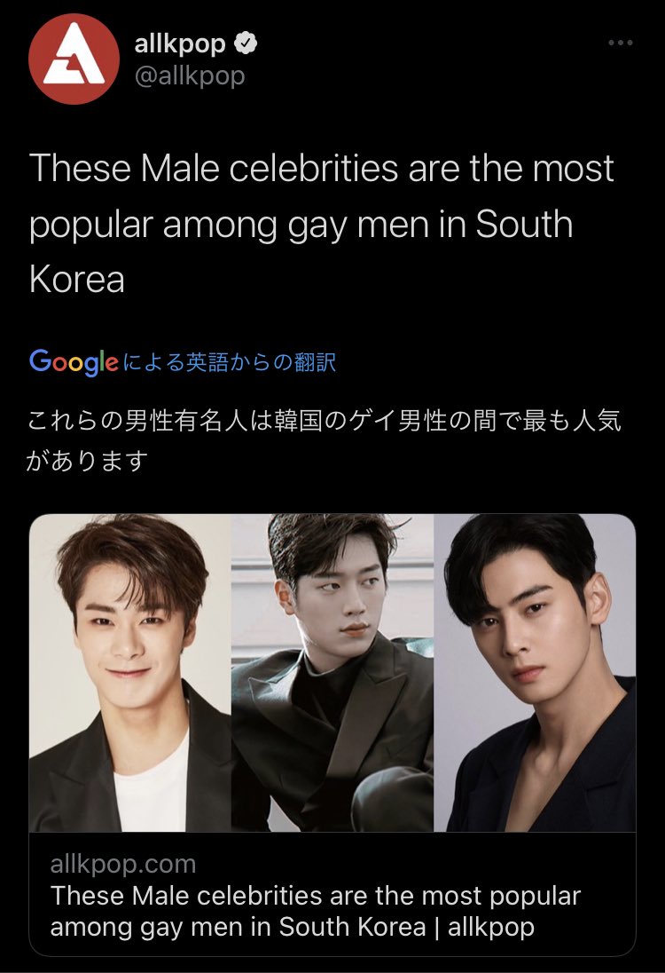 「これらの男性有名人は韓国のゲイ男性の間で最も人気があります。」って文章の破壊力すごいし韓国のゲイ男性じゃないけど超納得。 