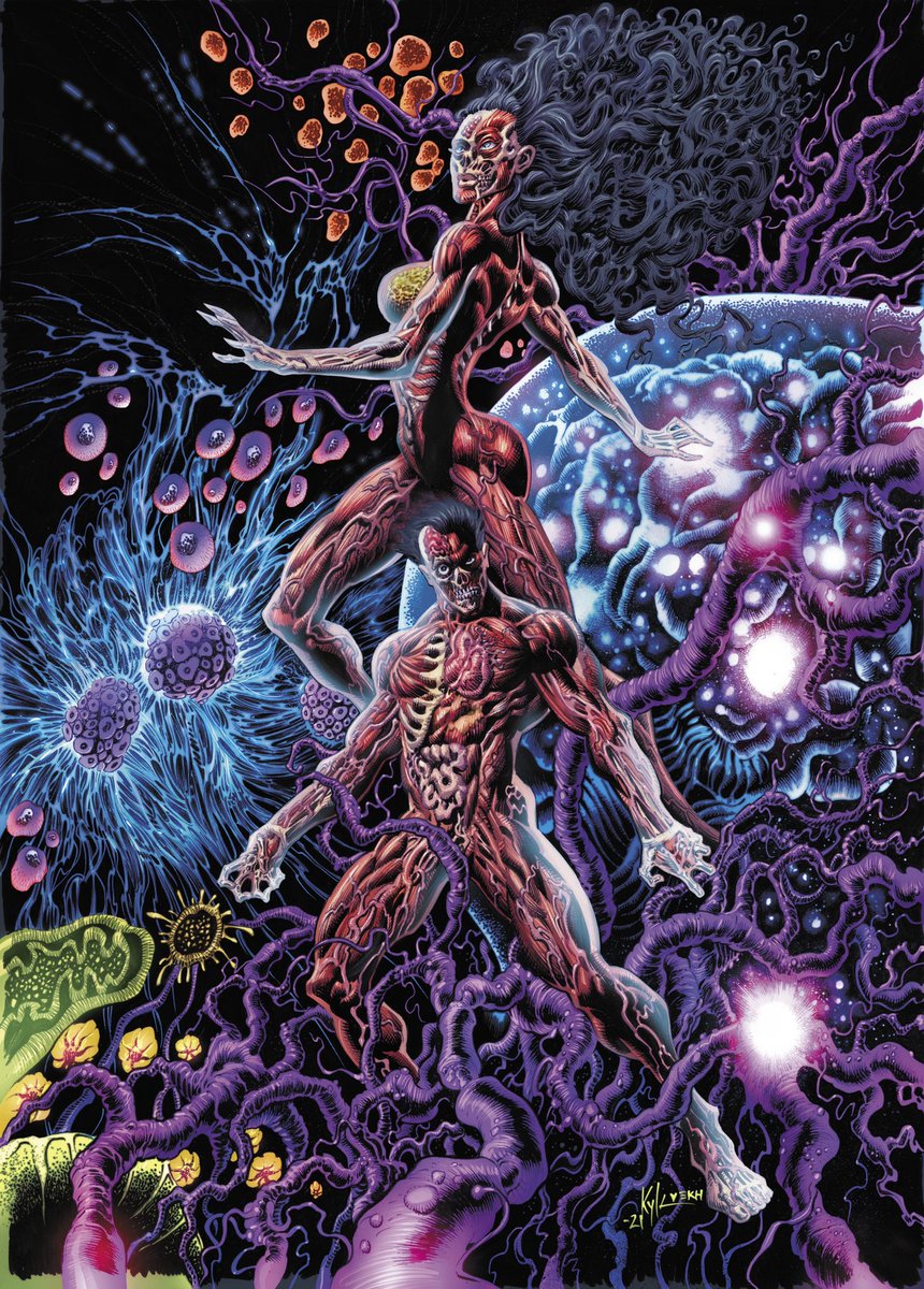 KyleHotz's tweet photo. Here’s my Visible Man pin up for 2000 ad’s 45 anniversary art book, with @alex_guim on color art! Lines are Pitt markers on bristol #visibleman https://t.co/MXrM037nxm
