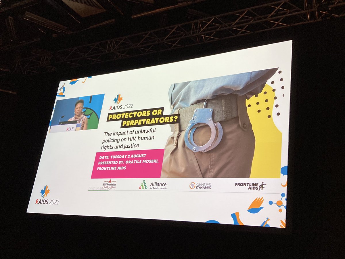 What we’ve for all been waiting for…🥁

Excited to FINALLY join the launch of <a href="/frontlineaids/">Frontline AIDS</a> “protectors or perpetrators” report, which looks at the impact of unlawful policing on the HIV responds

We can’t end #AIDS without addressing and upholding #humanrights #AIDS2022