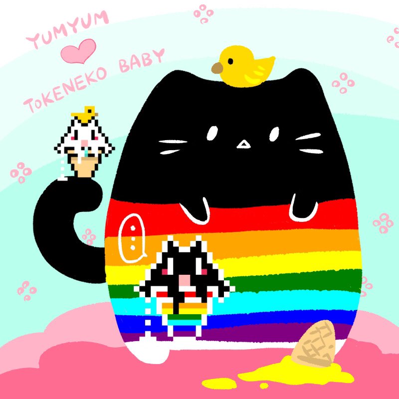 RicottaNFT's tweet photo. YUMYUM🐾× とけねこ🍦
🎊猫猫コラボ #NFTGiveaway 🎊

作品を各3名様にプレゼント🎁✨
どちらが当たるかな🤭

⧉応募方法
1⃣Follow
せもっち(@semocchi_nft)
リコッ太(@RicottaNFT)
2⃣引用RT&amp;❤
※引RTのコメントは🐱でもOK✨

～8/7 20:00(JST)📣
ご参加お待ちしてます🥰

#NFT #giveaway https://t.co/Dd3M1ydU45