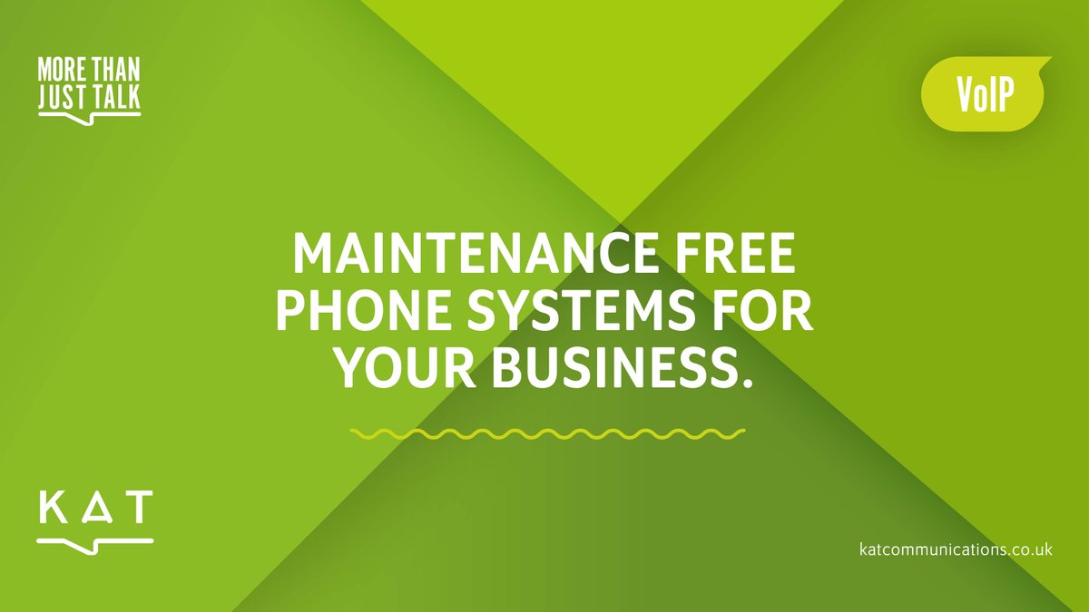 Katcomms's tweet photo. Are you still paying expensive maintenance charges or call out fees on your phone system?

At KAT our #voip phone systems are covered by a lifetime warranty whilst using our services and service call outs are free!

#morethanjusttalk
#customerfirst #technologysecond
#phonesystems https://t.co/9yOpyMq7fF