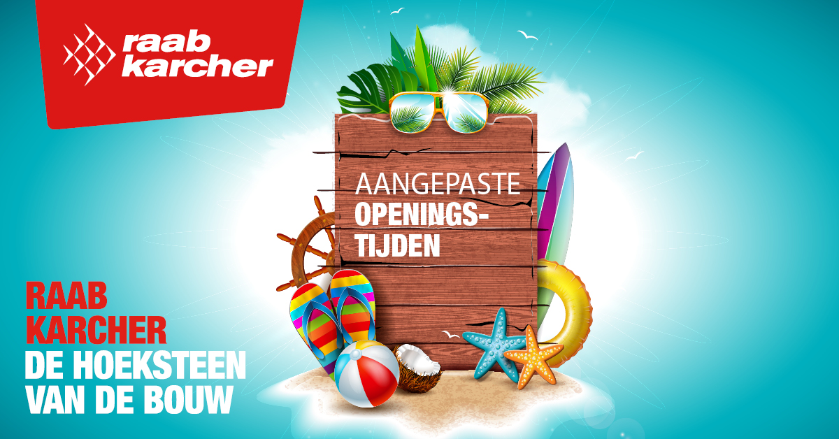 Tijdens de (bouw)vakantie hebben de vestigingen van Raab Karcher soms afwijkende openingstijden, bekijk voor jouw vestiging de eventuele aangepaste openingstijden.

raabkarcher.nl/contact/alle-v…