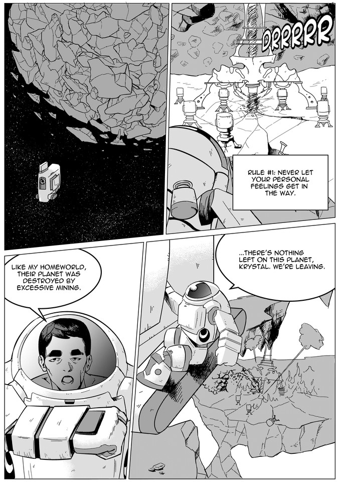 ProjectHelios3's tweet image. Pg. 9 of our #indiecomic/#webcomic! I had fun drawing this #illustration. I tried to imagine what a destroyed planet would look like. I'm really happy with this piece.
 #projecthelios #mangastyle #manga #comics

Like what you see? Join our #scifi adventure here at @projecthelios3