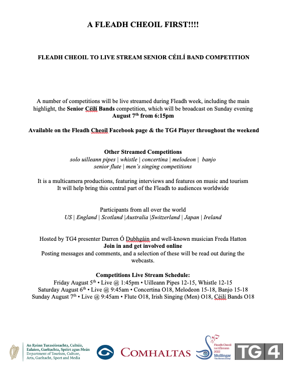 A FLEADH CHEOIL FIRST!!!!