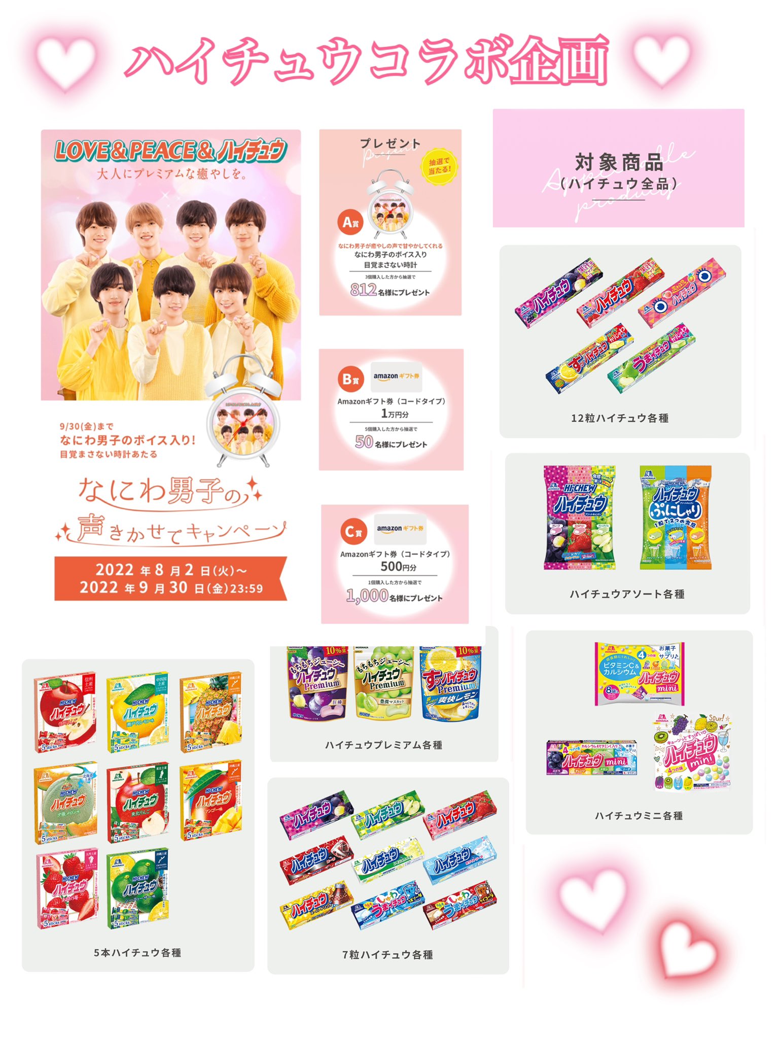 なにわ男子 目覚まし時計 ハイチュウキャンペーン