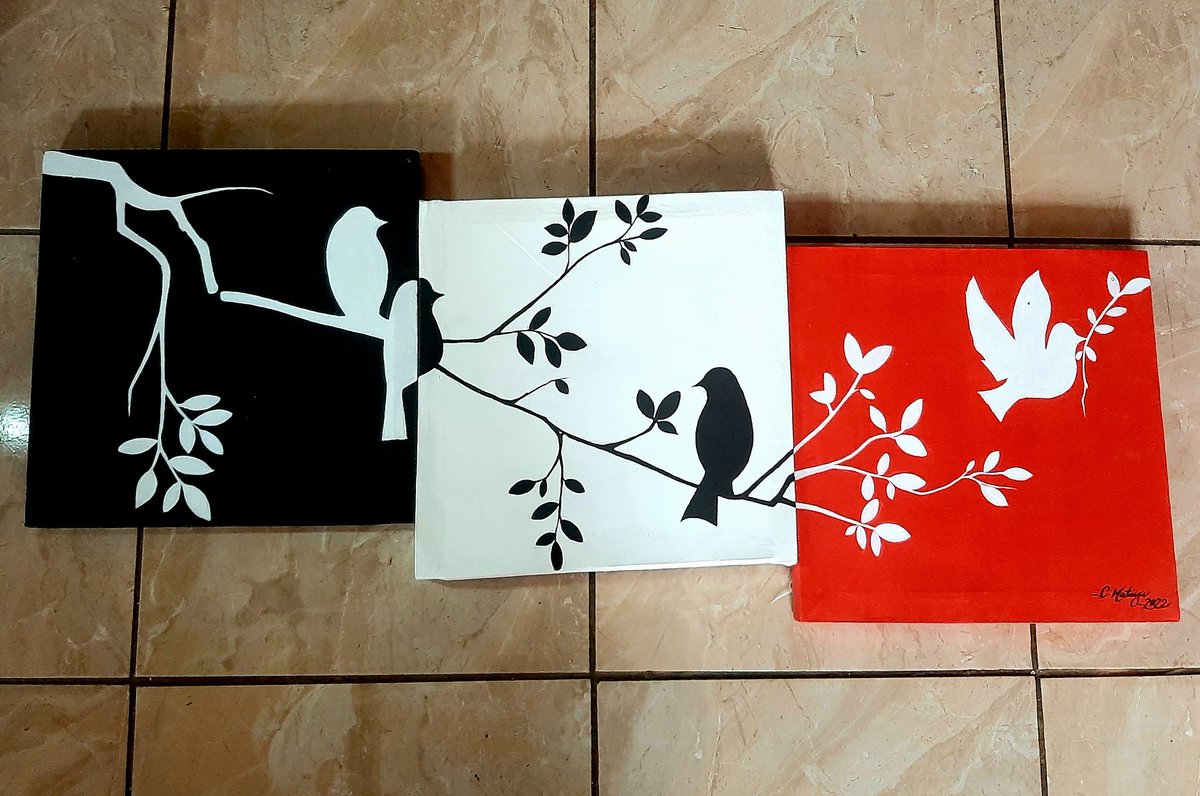 Ceces_art's tweet photo. 3-piece Acrylic Wall Art Painting Available. 30cm×30cm each. MWK20,000. https://t.co/7pZSCWnQOa
