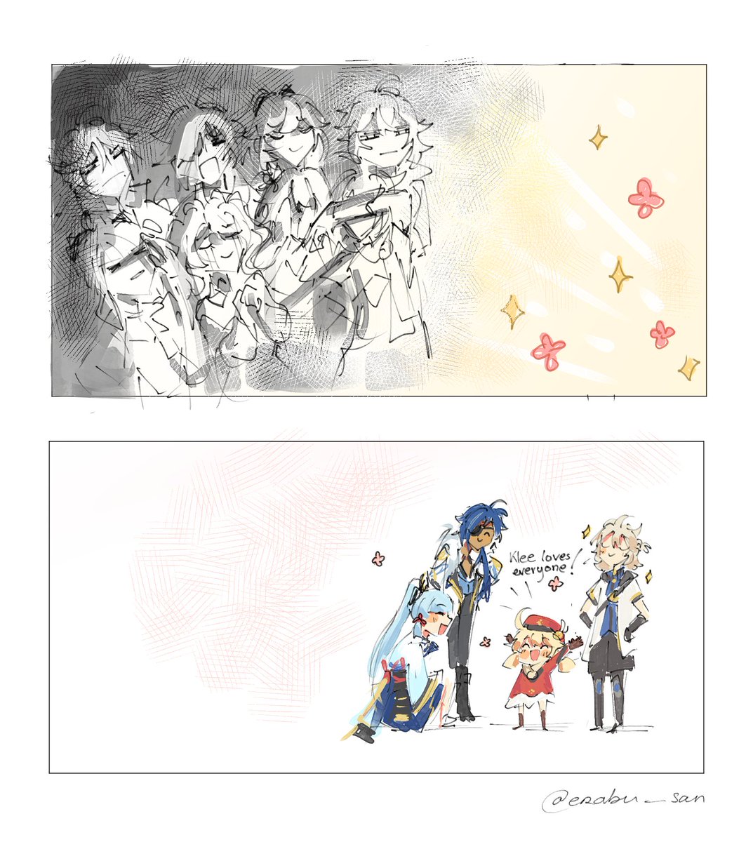 Erabu_san's tweet photo. Who is the cutest ??🤨#GenshinImpact https://t.co/CPWs98uxFC