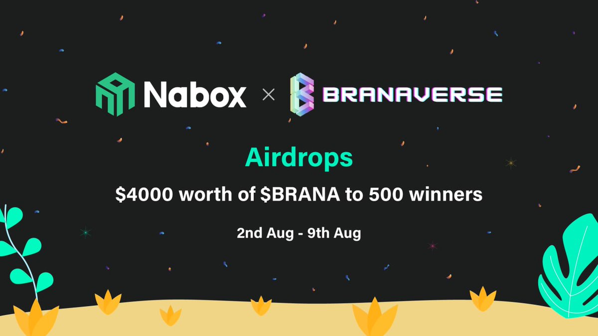 🪂Airdrop with Branaverse
💰$4000 $BRANA to #Giveaway 

✍️forms.gle/RPAxeJaDPVfo5p…
1⃣Rt,💚,@ 3
2⃣Install:nabox.io
3⃣Follow <a href="/naboxwallet/">Nabox</a> &amp; <a href="/branaverse/">Branaverse - Brana</a> 
4⃣Join t.me/naboxcommunity &amp; t.me/branaverse
5⃣Join discord.gg/mQVXZJXMkn &amp; discord.gg/zGj32ZTwTv