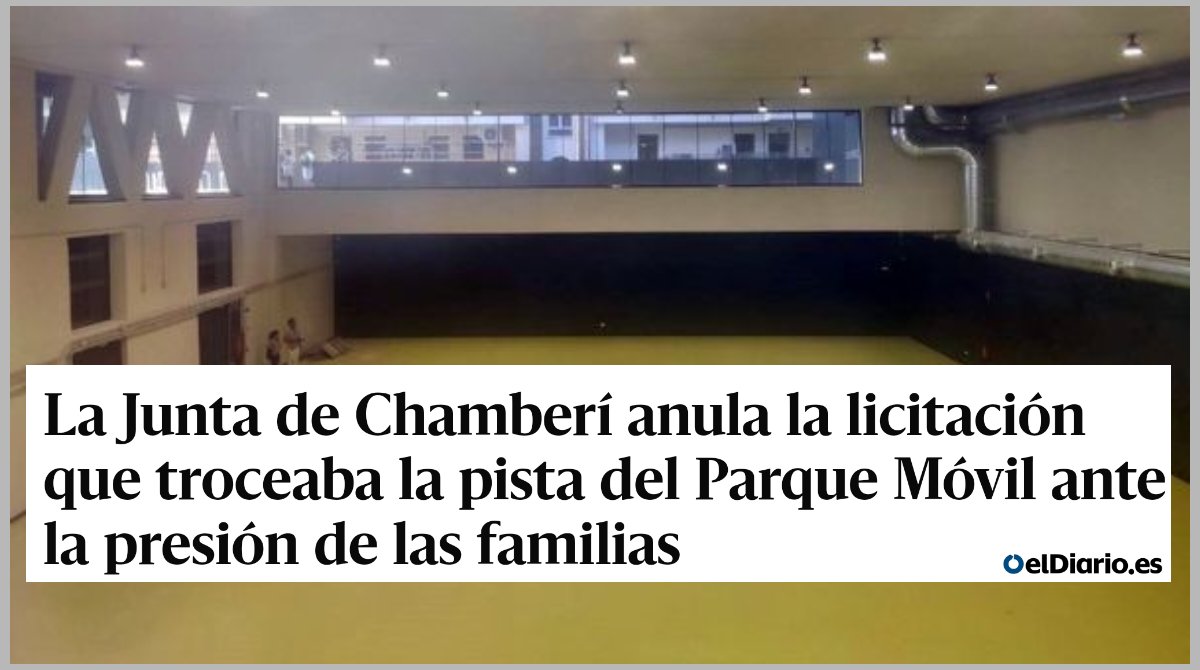 MasMadridCiudad's tweet photo. ¡Victoria!✌🏻Los padres y madres de los 400 alumnos del CEIP San Cristóbal junto a todos los vecinos y vecinas consiguen frenar el intento de destrucción del Polideportivo Parque Móvil que Almeida quería convertir en un gimnasio privado. La lucha sirve❤️ https://t.co/TMJpfXjRI7 https://t.co/BYGwMRn49N