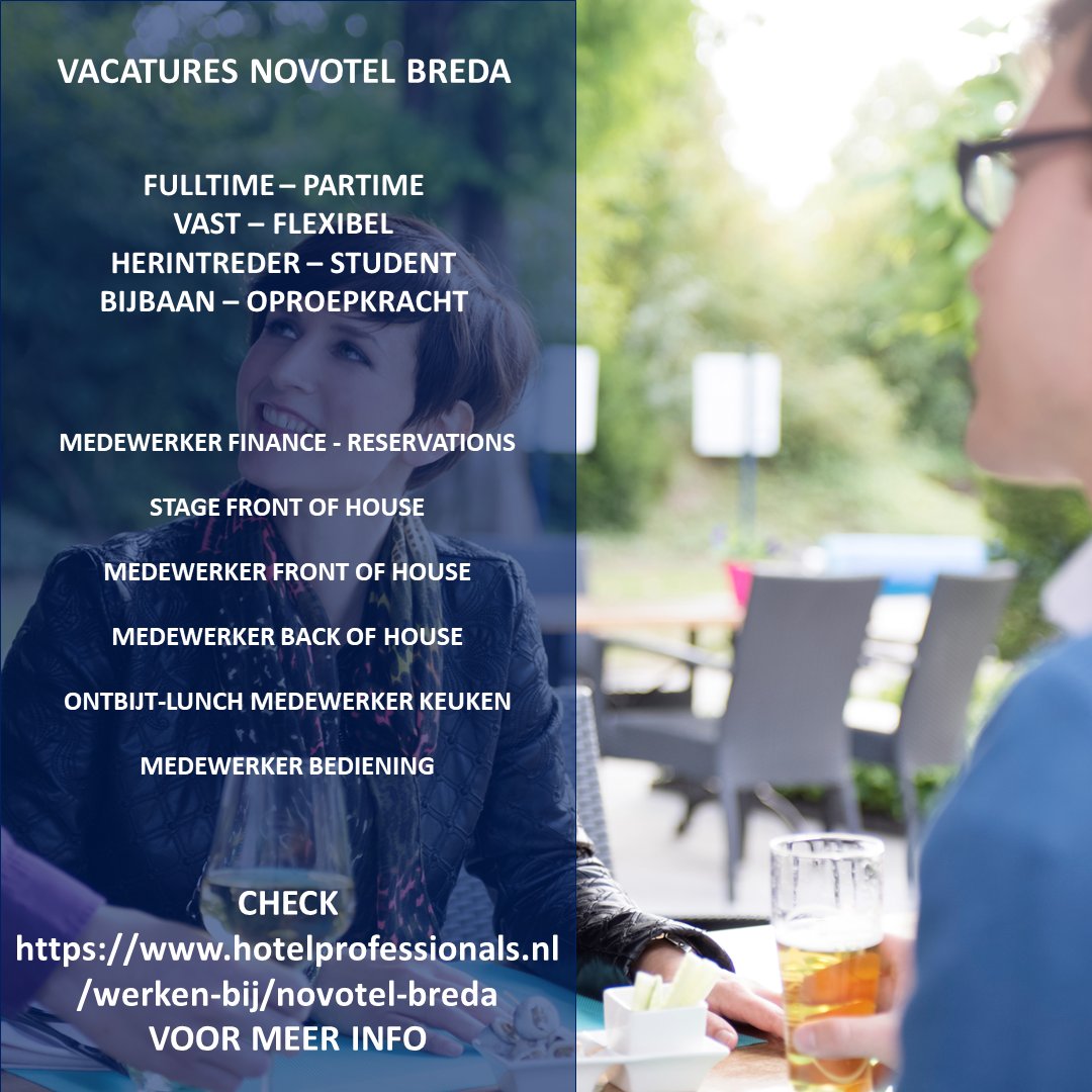 Check onze vacatures via hotelprofessionals.nl/werken-bij/nov… en solliciteer om onderdeel te worden van een leuk en gezellig team

#vacatures #novotelbreda #nieuwebaan