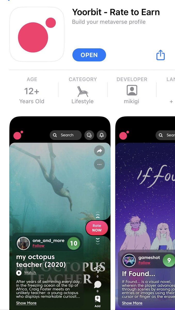 ibcig's tweet photo. Just downloaded the app called Yoorbit which is the 1st project with the concept of “Rate-To-Earn”. User can earn $RATE token just by rating pictures,movies,song,place &amp; link. Soon,@yoorbitapp token will be available to trade.I guess it’s best to accumulate it now through the app https://t.co/DZvvuhvRoG