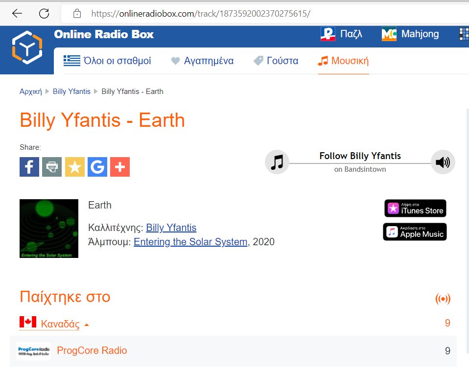 BillyYfantis's tweet image. Thank you #Canada for the lovely support! My track "Earth" was played 9 times in the Canadian radio in the last 14 days!!!

#Radio #progcoreradio #SoundDesign #SciFi #ScienceFiction #Soundtrack #FilmMusic #Avantgarde #Prog #Vaporwave #Synthwave #Space #NASA #Earth #Planets