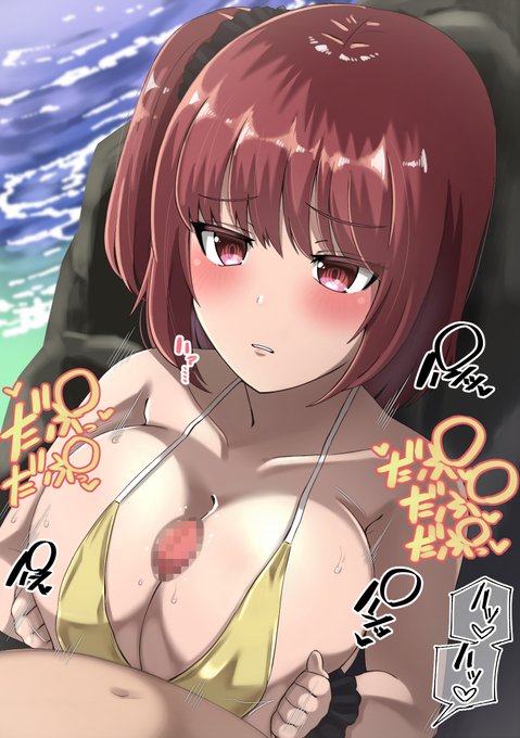 【R-18】岩陰で彼女に挟んでもらう 