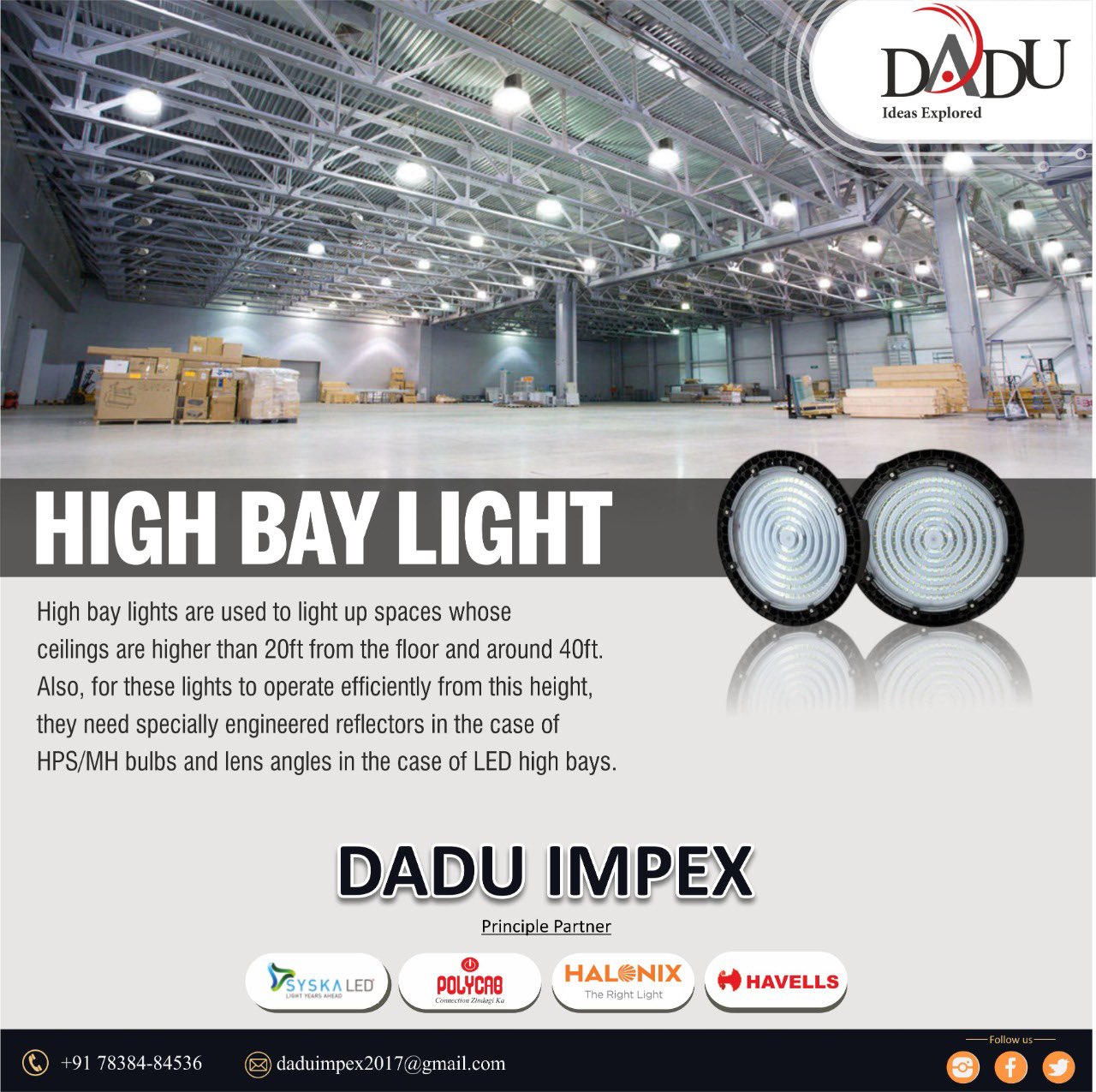 Havells high bay sale light