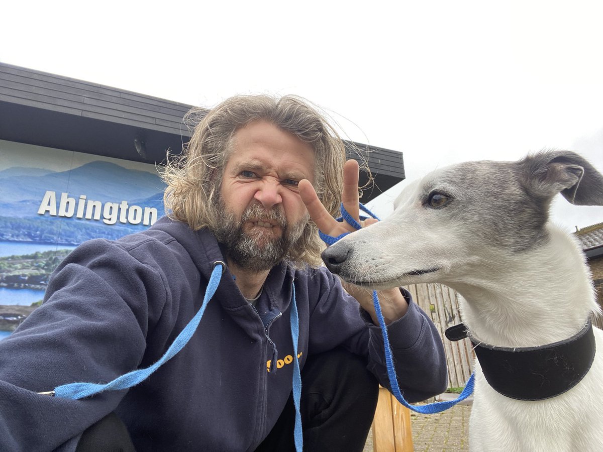 robrouse's tweet photo. En route to @Gildedballoon for Edinburgh festival. Going full ‘turbo-clown’ this year. “No Refunds” and “Late Night Dirty Scrabble” ALL TICKET LINKS IN PINNED TWEETS. Just sharing a bowl of water with my flyering team. #edfringe #gildedballoon #comedy #dogsofedinburgh https://t.co/asrm3W3d2G