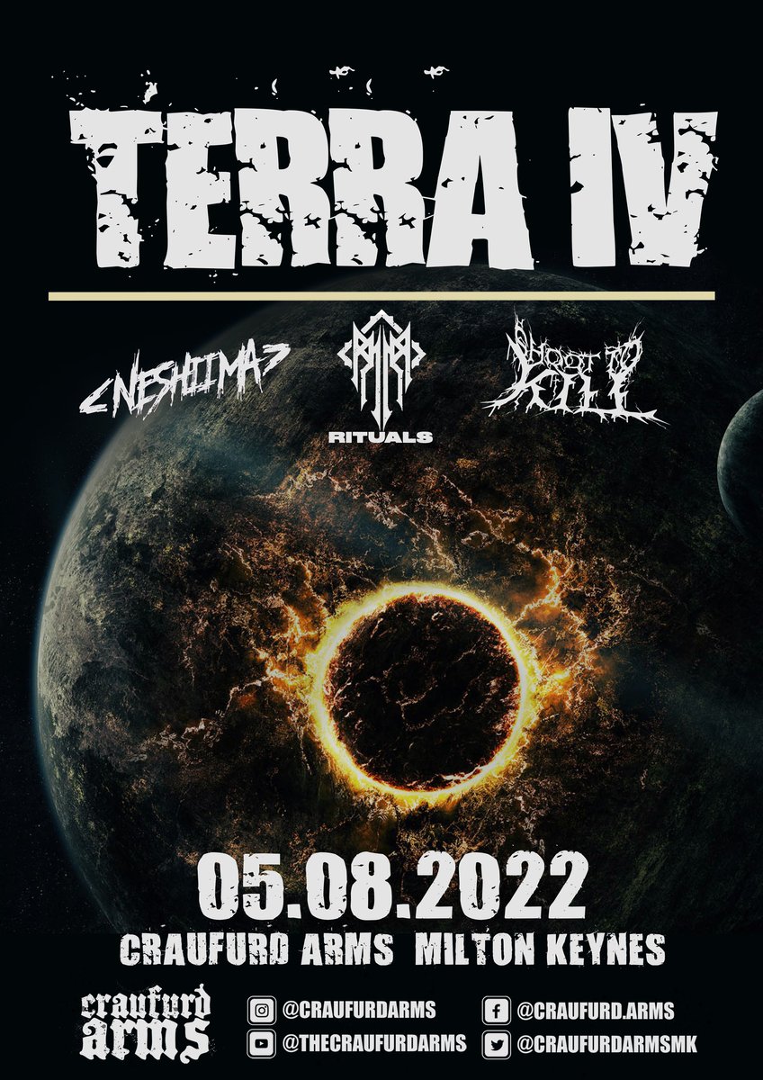 craufurdarmsmk's tweet photo. Friday this week!
BAR STAGE!
#jasmineburns
VENUE STAGE!
#TERRAIV
#NESHIIMA
#RITUALS
#SHOOTTOKILL
#livemusic #bands #miltonkeynes #craufurdarms #gig #show #gigs #gigsoftheweek #livebands #music #musicshow https://t.co/GEnoFTCt9o