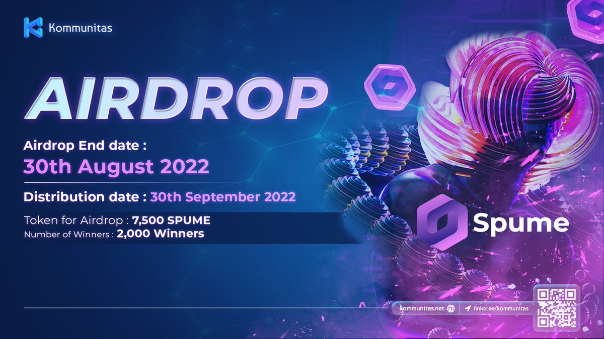 kommunitasnet's tweet photo. Hi, $KOMmunity!

🧬 We have organized an #Airdrop giveaway for @spumeio 

🤩 We want to share a total of 7,500 SPUME with 2,000 winners

➡️ Join here https://t.co/QMxKijPfmV https://t.co/tLb3BsXx1y