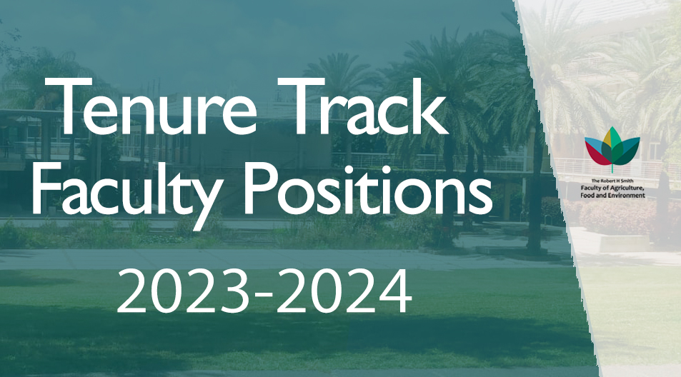 The Robert H. Smith Faculty of Agriculture, Food and Environment of the The Hebrew University of Jerusalem, invites applications for tenure-track faculty positions at all levels commencing from the 2023-2024 academic year.
bit.ly/2NoptB5