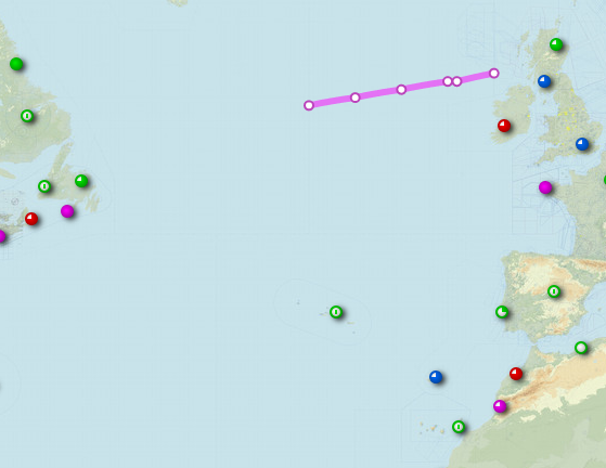 SirListenalot's tweet photo. #KC46 #AE5F97 as #ROMA02 out of Mildenhall (eventually to Prestwick) picked up #TREND51, likely some (four?) #F35's bound for CONUS. #KC10 #AE0222 as #ROMA01 out of Prestwick is expected to take them across the pond https://t.co/VNo2ahvkgl