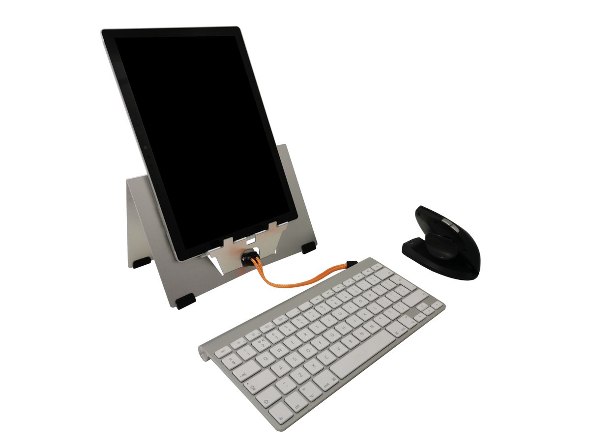 At just 142 grams, is this the lightest freestanding laptop and tablet  stand available.
Also, A4 copy holder,
Folds flat,
50 levels of adjustment,
ergonomiccafe.com/go-2