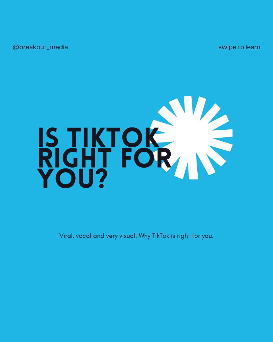 Breakout_Media_'s tweet photo. TikTok is everywhere, and businesses are jumping in front of the camera left, right and centre. 

But it can be overwhelming to get started. How do you know whether TikTok is going to work for you? 

You can start by reading our latest blog post! 

https://t.co/Lp7fW8bJP6 #TikTok https://t.co/AgvRKR4ffB