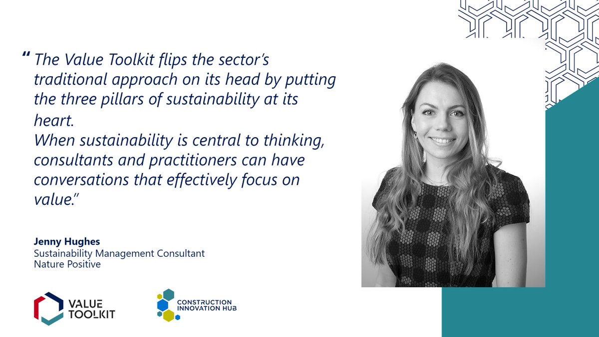 CIH_HUB's tweet image. Jenny Hughes from @naturepositive_ has shared her experience piloting the #ValueToolkit and why, as a sector, we need to view value-based decision making not just as a different way to do things but as the best way to do them 🌍 Read more – constructioninnovationhub.org.uk/the-value-tool…